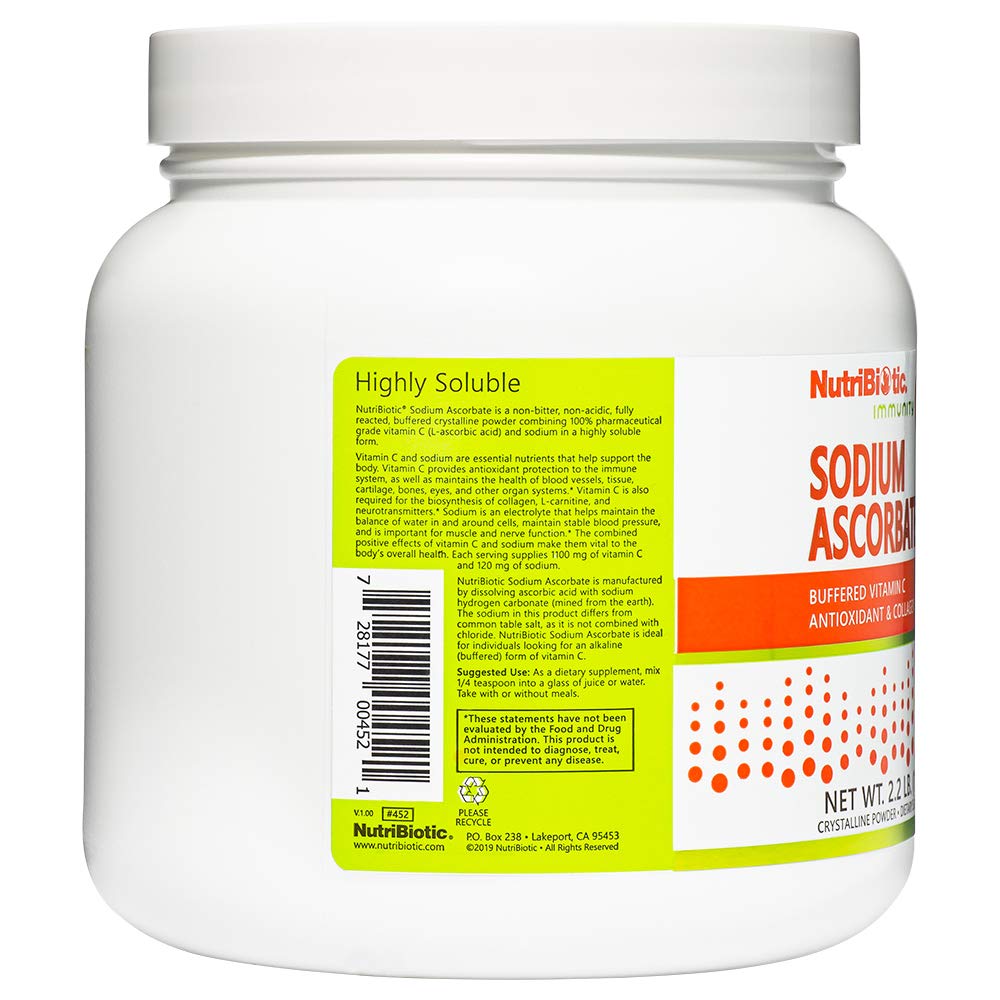 Foto 7 pulgar | Vitamina C En Polvo Nutribiotic, Ascorbato De Sodio, 1 Kg - Venta Internacional.