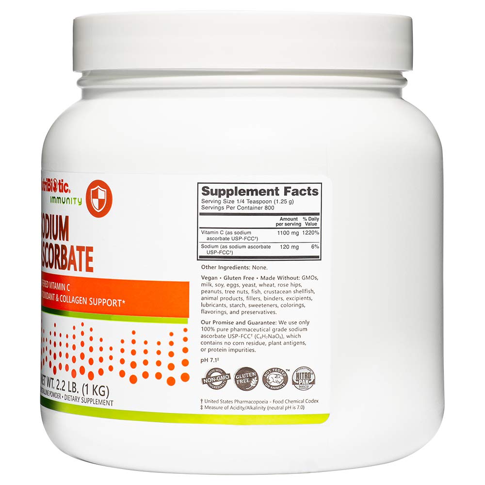 Foto 8 pulgar | Vitamina C En Polvo Nutribiotic, Ascorbato De Sodio, 1 Kg - Venta Internacional.