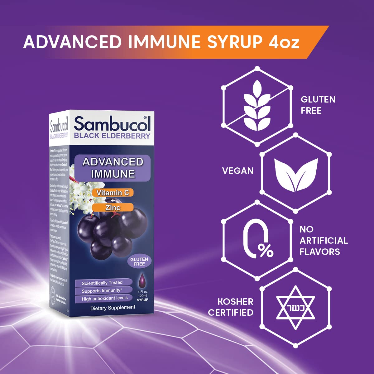 Foto 3 | Suplemento De Jarabe De Saúco Negro Sambucol Advanced 120 Ml - Venta Internacional.