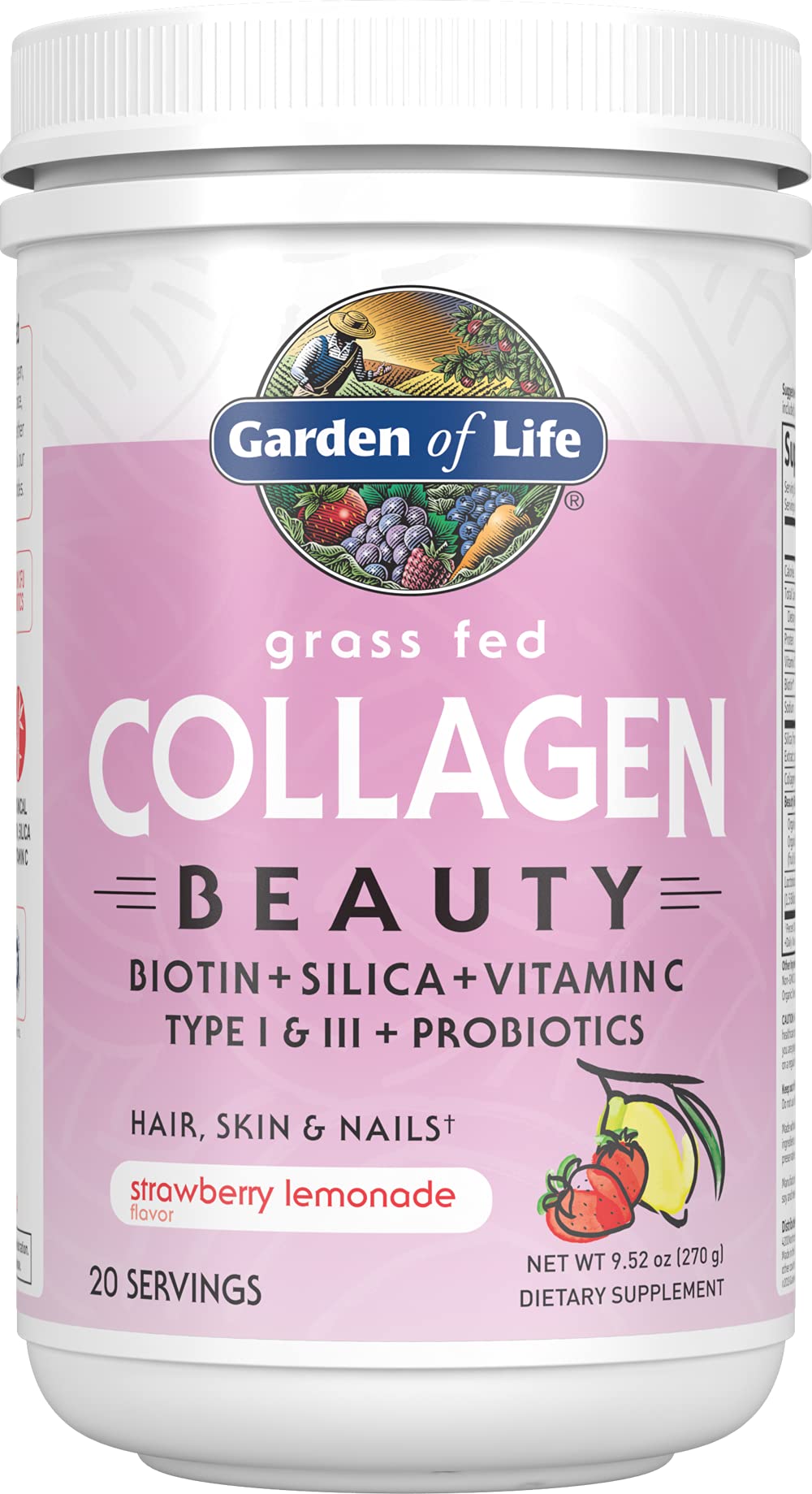 Foto 1 | Collagen Beauty Powder Garden Of Life Strawberry, 20 Porciones - Venta Internacional.
