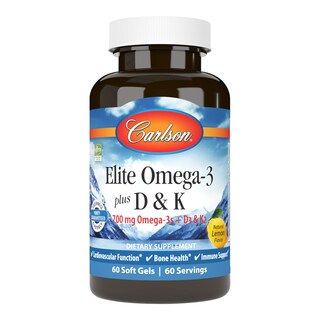 Foto 1 | Suplemento Carlson Elite Omega-3 Plus D & K 700 Mg De Limón 60 Cápsulas Blandas - Venta Internacional.