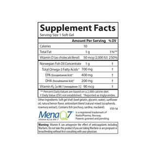Foto 4 | Suplemento Carlson Elite Omega-3 Plus D & K 700 Mg De Limón 60 Cápsulas Blandas - Venta Internacional.