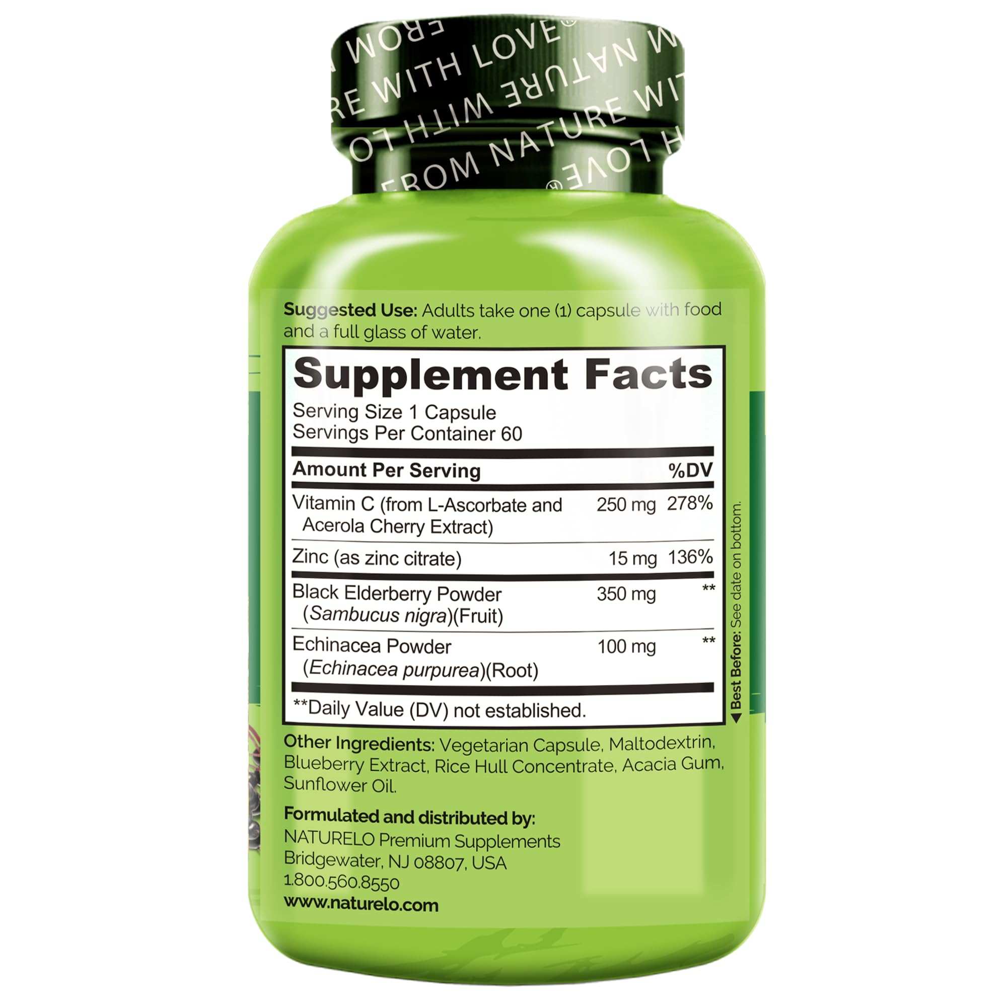 Foto 4 pulgar | Complemente Naturelo Immune Support Con Vitamina C, Saúco Y Zinc - Venta Internacional.
