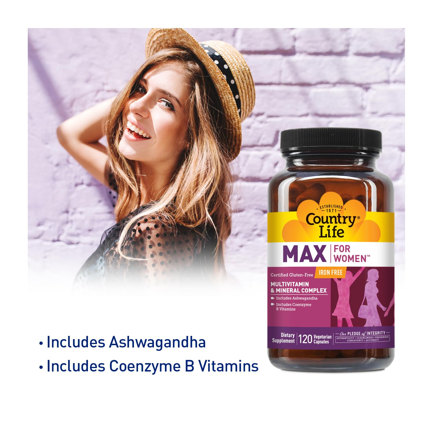 Foto 3 pulgar | Suplemento Country Life Max Para Mujer 120 Cápsulas Veganas - Venta Internacional.