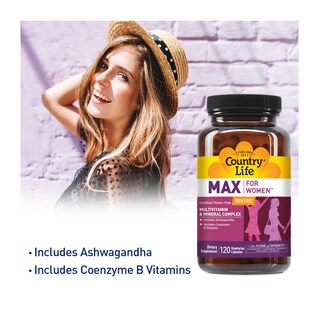 Foto 2 | Suplemento Country Life Max Para Mujer 120 Cápsulas Veganas - Venta Internacional.
