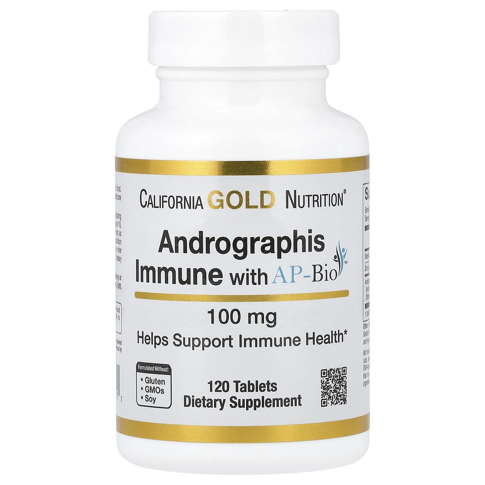 Suplemento California Gold Nutrition Andrographis Immune 100 Mg 120 Comprimidos - Venta Internacional.