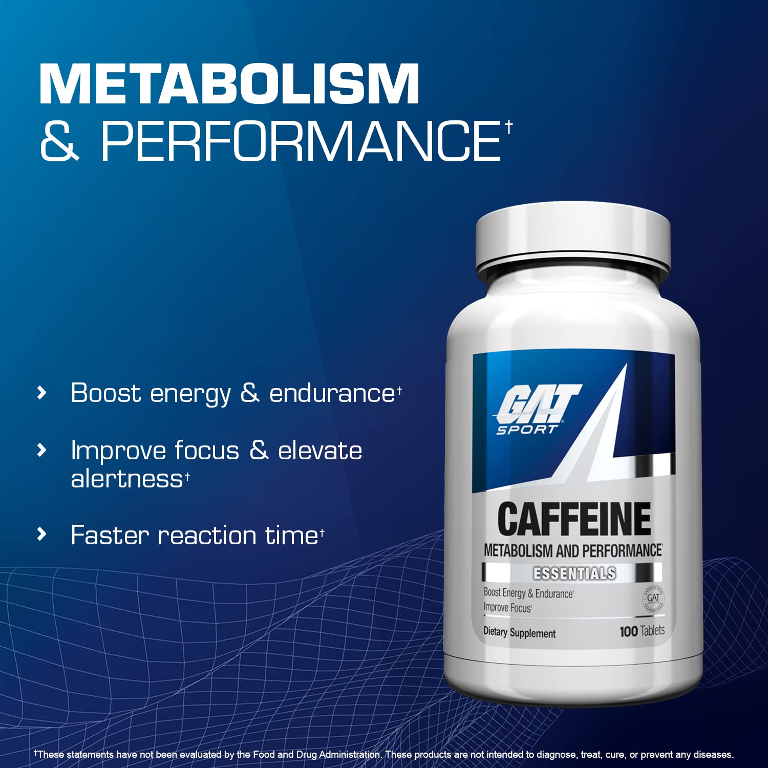 Foto 4 pulgar | Suplemento Gat Sport Essentials Cafeína 200 Mg 100 Comprimidos - Venta Internacional.