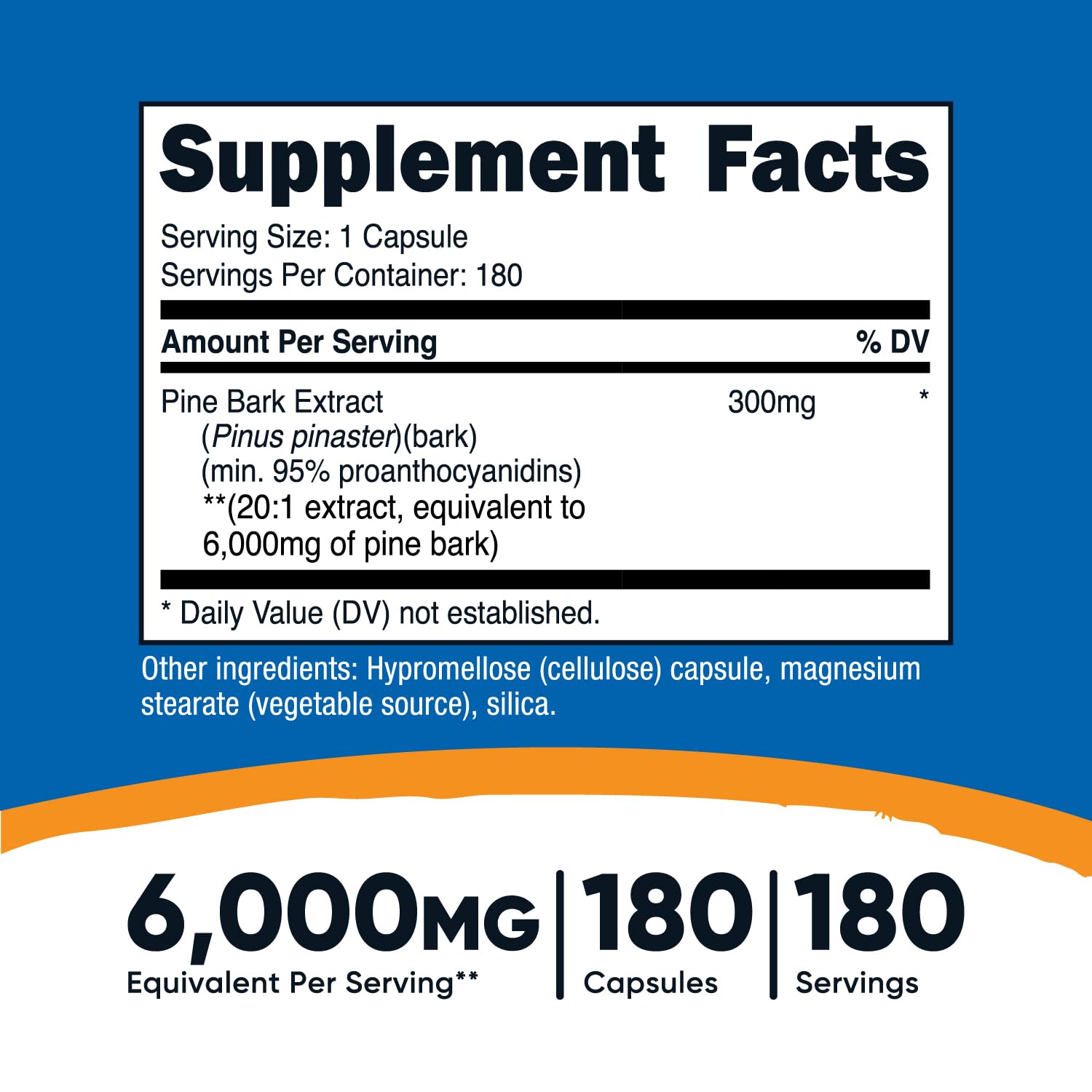 Foto 3 pulgar | Suplemento Nutricost: Extracto De Corteza De Pino, 6000 Mg, 180 Cápsulas - Venta Internacional.