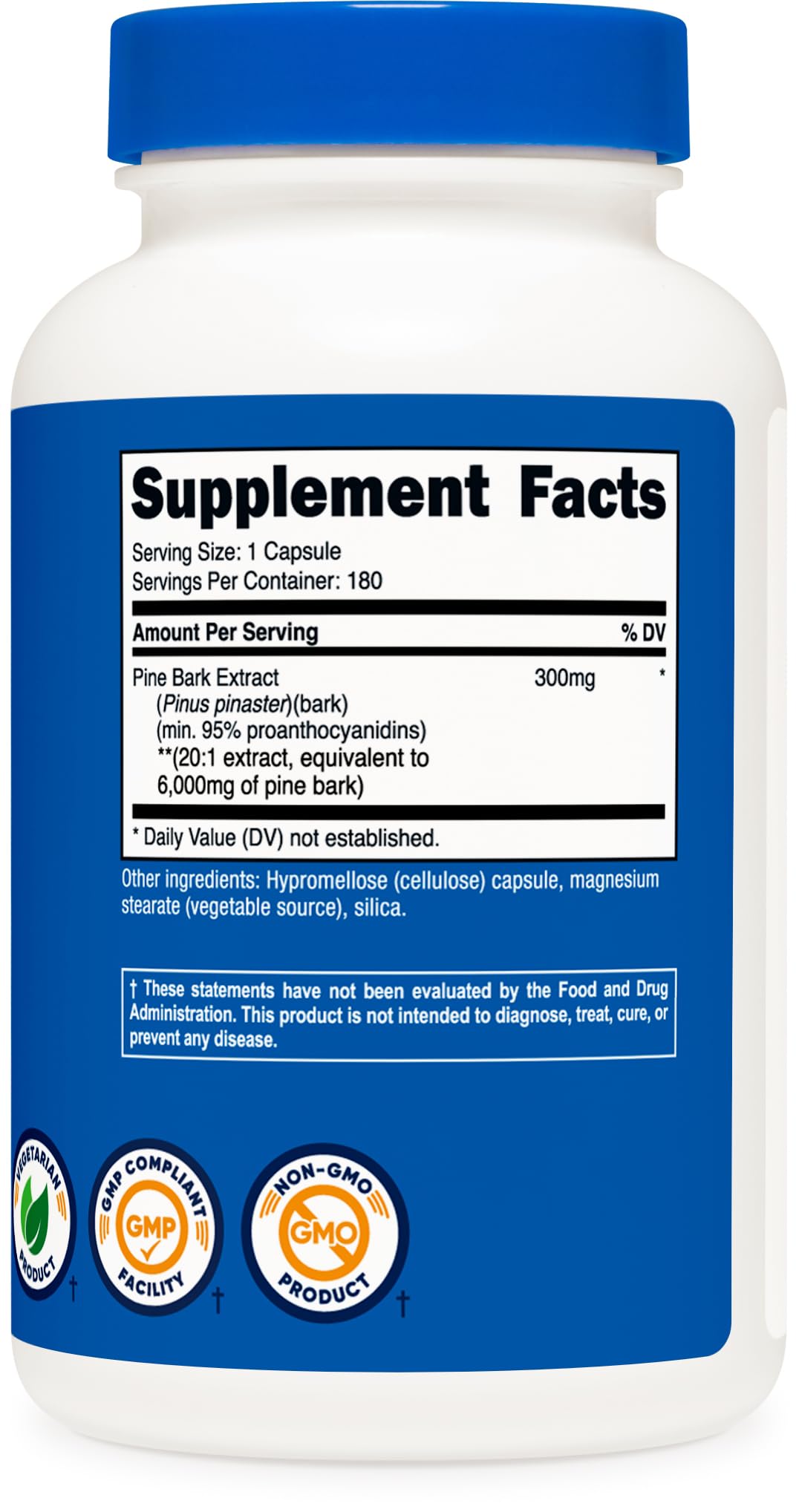 Foto 6 pulgar | Suplemento Nutricost: Extracto De Corteza De Pino, 6000 Mg, 180 Cápsulas - Venta Internacional.
