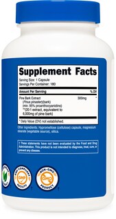 Foto 5 | Suplemento Nutricost: Extracto De Corteza De Pino, 6000 Mg, 180 Cápsulas - Venta Internacional.