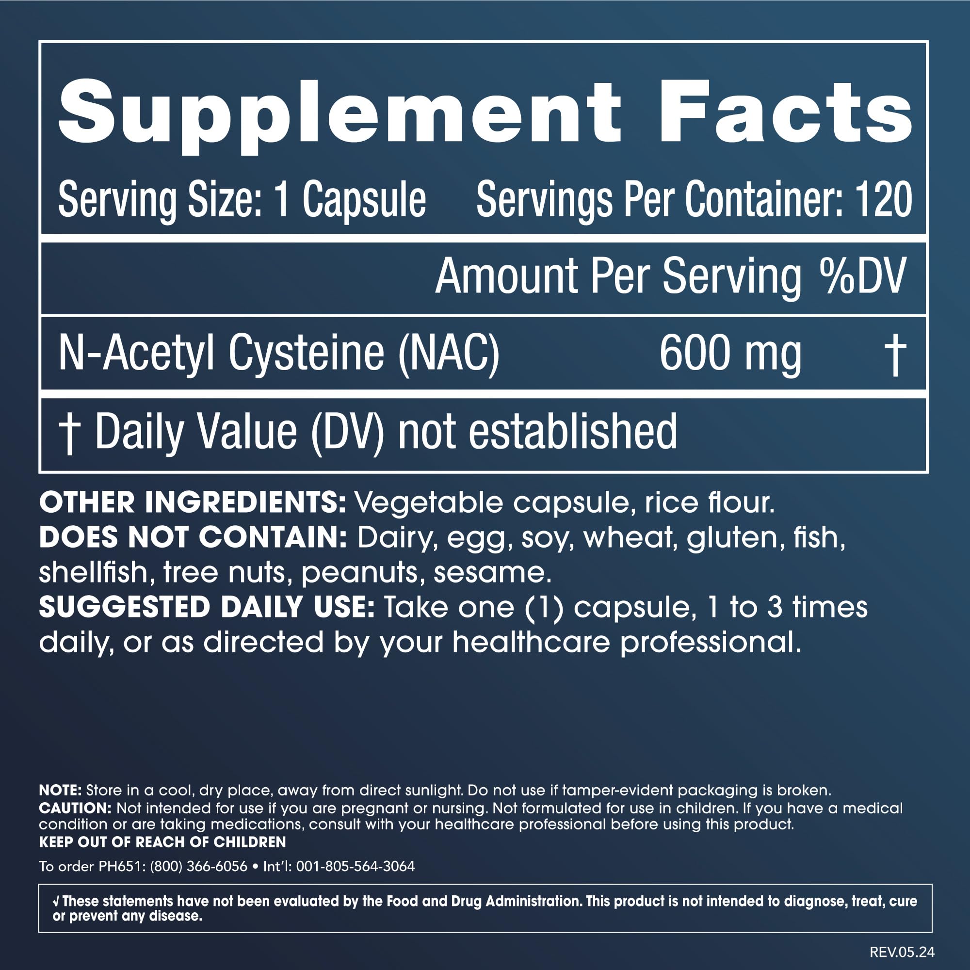 Foto 3 pulgar | Suplemento Prohealth Pure N-acetil Cisteína 600 Mg 120 Cápsulas - Venta Internacional.