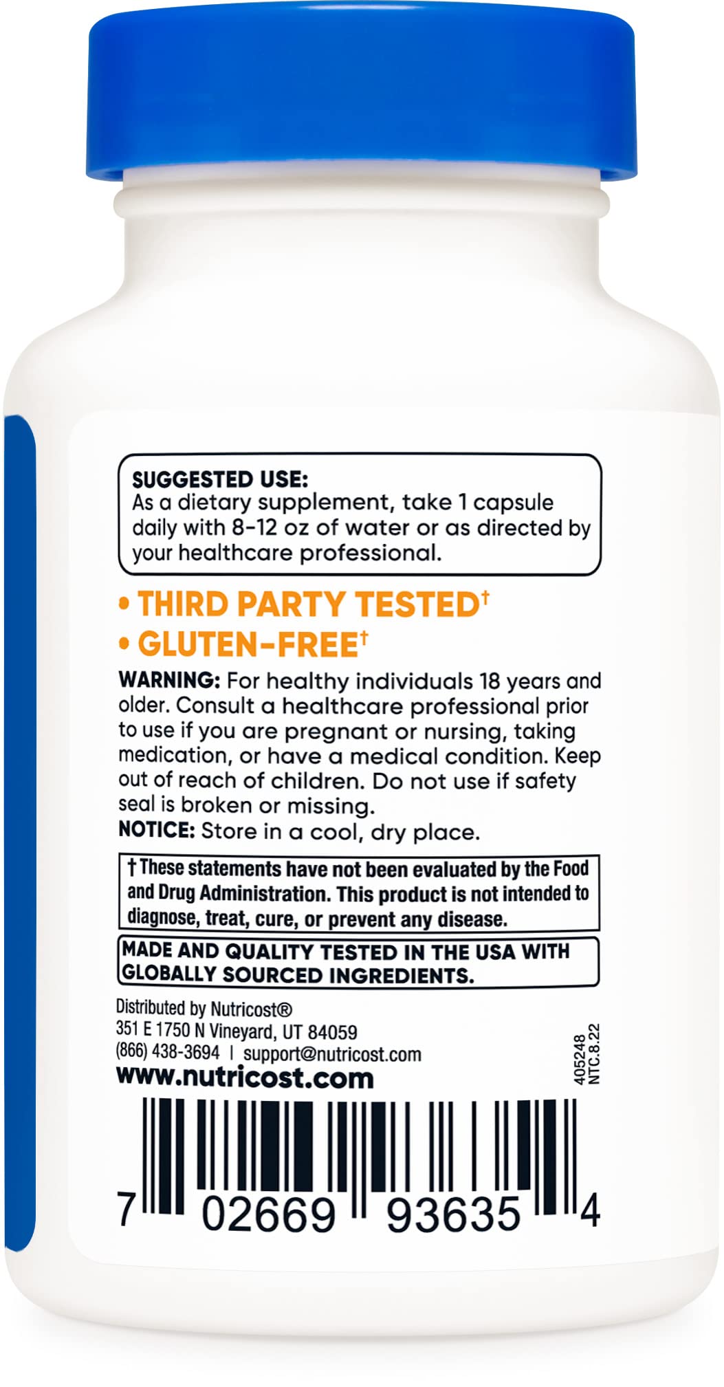 Foto 4 pulgar | Suplemento Nutricost Ksm-66 De Extracto De Raíz De Ashwagandha 600 Mg - Venta Internacional.