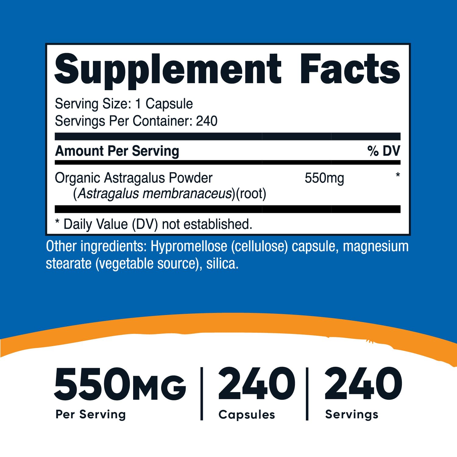 Foto 3 pulgar | Suplemento Nutricost, Cápsulas De Astrágalo, 550 Mg, 240 Cápsulas - Venta Internacional.