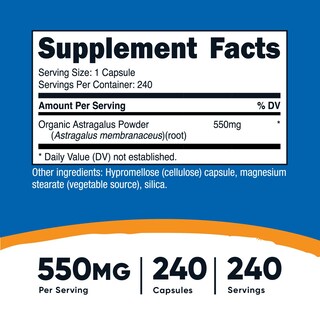 Foto 2 | Suplemento Nutricost, Cápsulas De Astrágalo, 550 Mg, 240 Cápsulas - Venta Internacional.