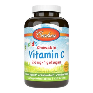 Foto 1 | Tangerina Carlson Kids Masticable Con Vitamina C, 250 Mg, 120 Comprimidos - Venta Internacional.