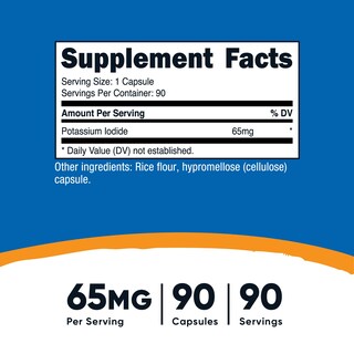 Foto 2 | Suplemento Nutricost De Yoduro De Potasio (ki) 65 Mg 90 Cápsulas - Venta Internacional.