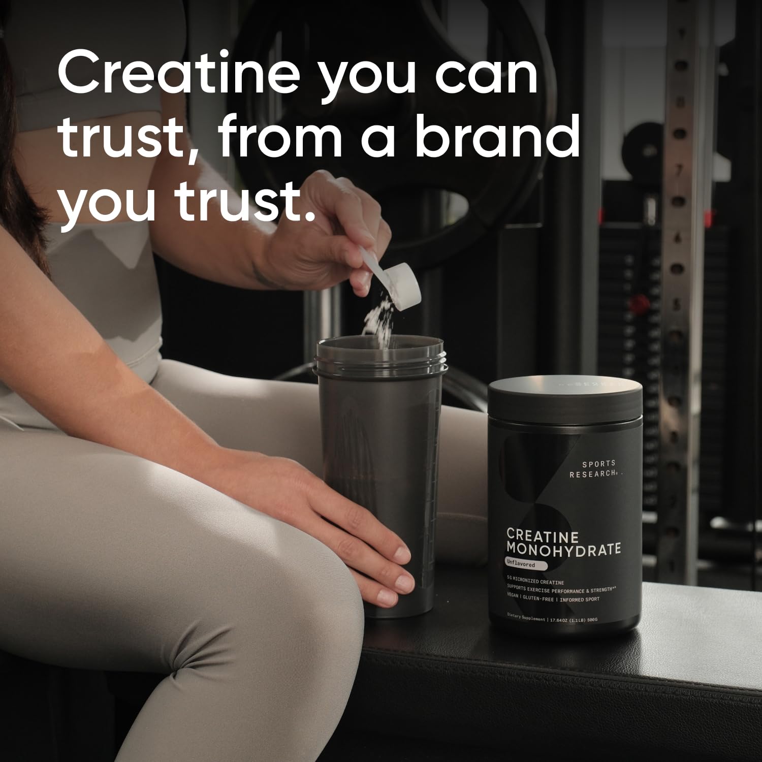 Foto 3 pulgar | Suplemento Sports Research Con Monohidrato De Creatina, 500 G - Venta Internacional.