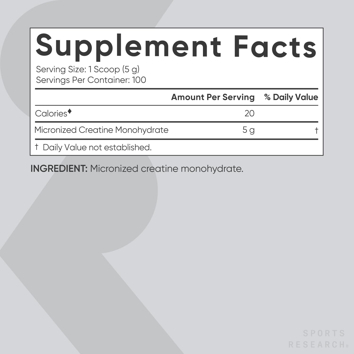 Foto 4 pulgar | Suplemento Sports Research Con Monohidrato De Creatina, 500 G - Venta Internacional.