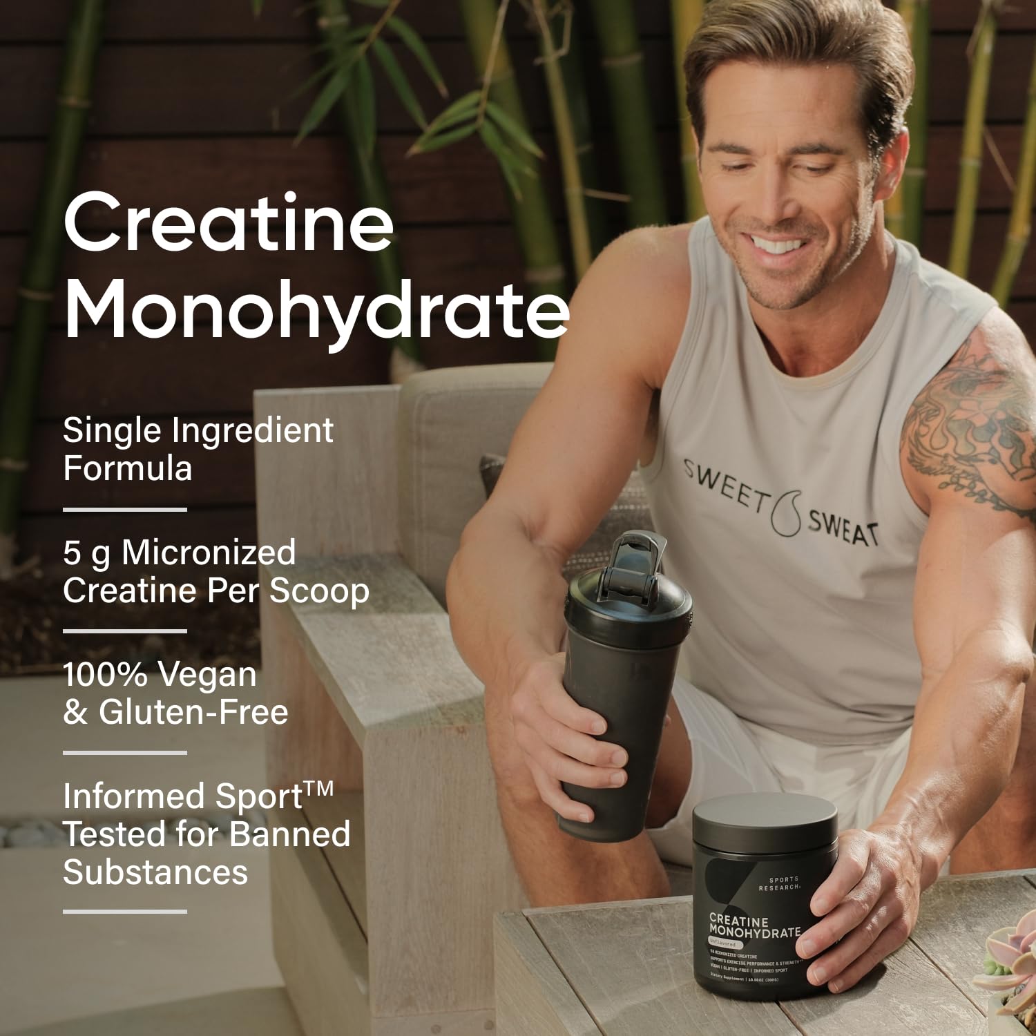 Foto 5 | Suplemento Sports Research Con Monohidrato De Creatina, 500 G - Venta Internacional.