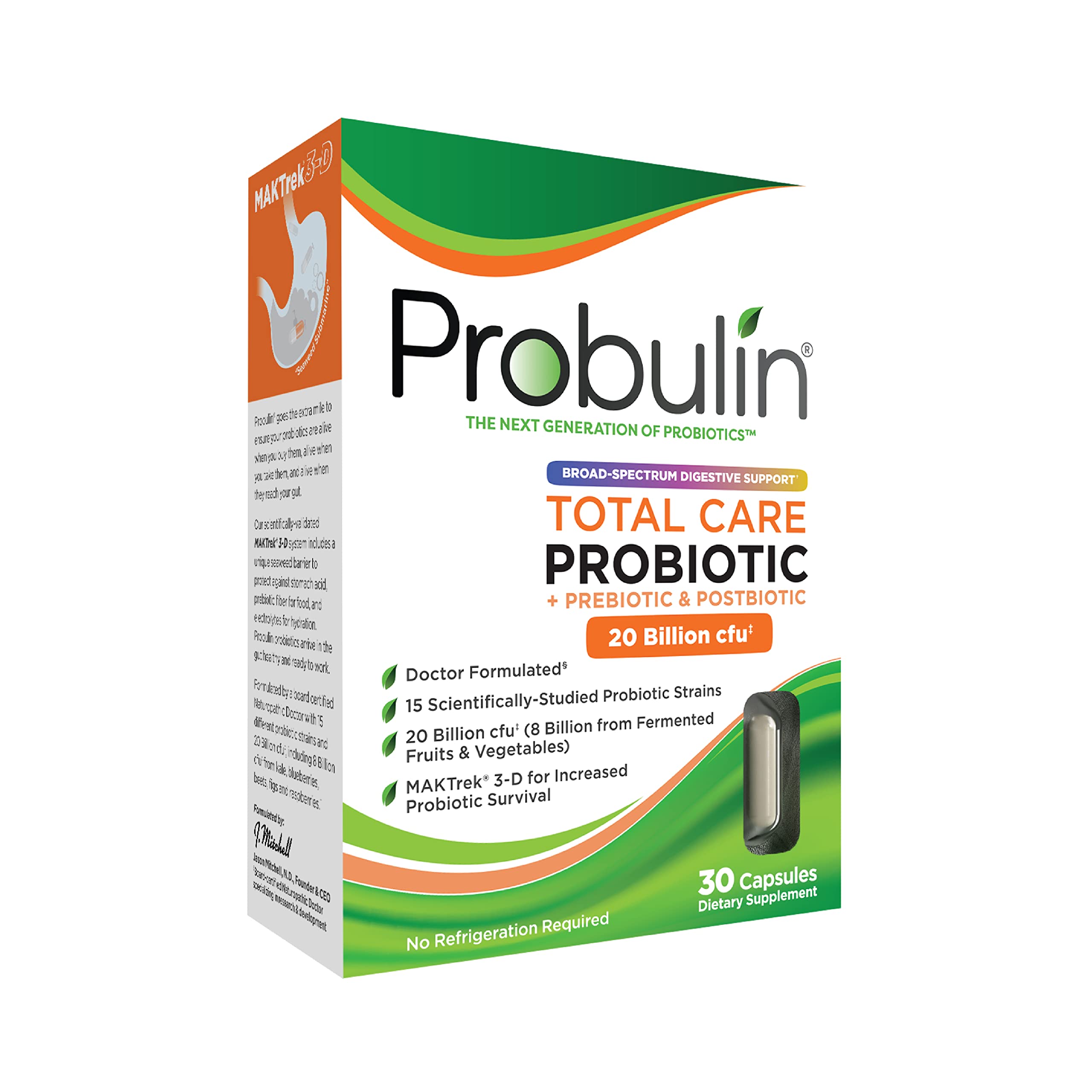 Foto 2 pulgar | Suplemento Probulin Total Care, 20 Mil Millones De Cfu, 30 Cápsulas Veganas - Venta Internacional.