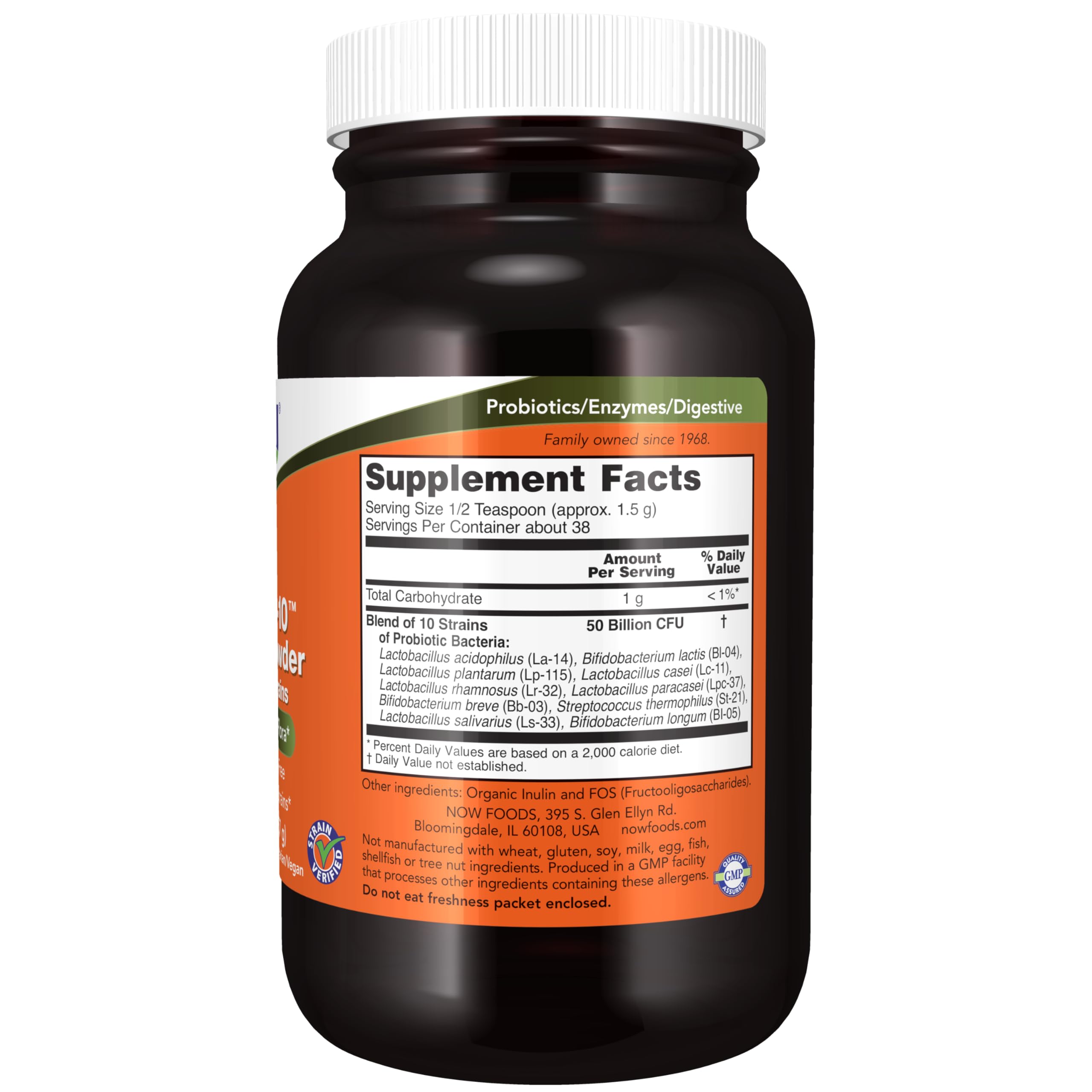 Foto 3 pulgar | Suplemento En Polvo Probiotic-10™ De Now Foods, 50 Mil Millones De 60 Ml - Venta Internacional.