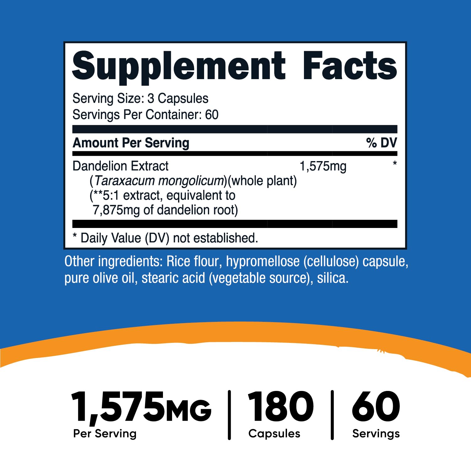 Foto 3 pulgar | Suplemento Nutricost Extracto De Diente De León 1575 Mg 180 Cápsulas - Venta Internacional.
