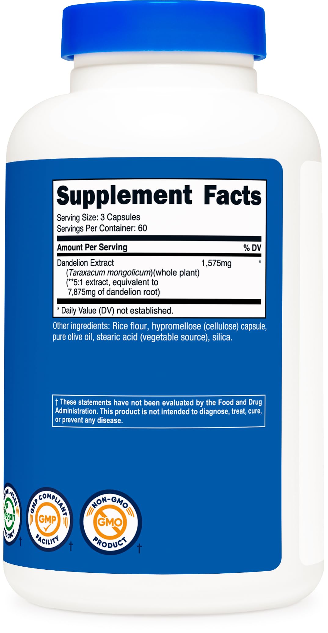 Foto 6 pulgar | Suplemento Nutricost Extracto De Diente De León 1575 Mg 180 Cápsulas - Venta Internacional.