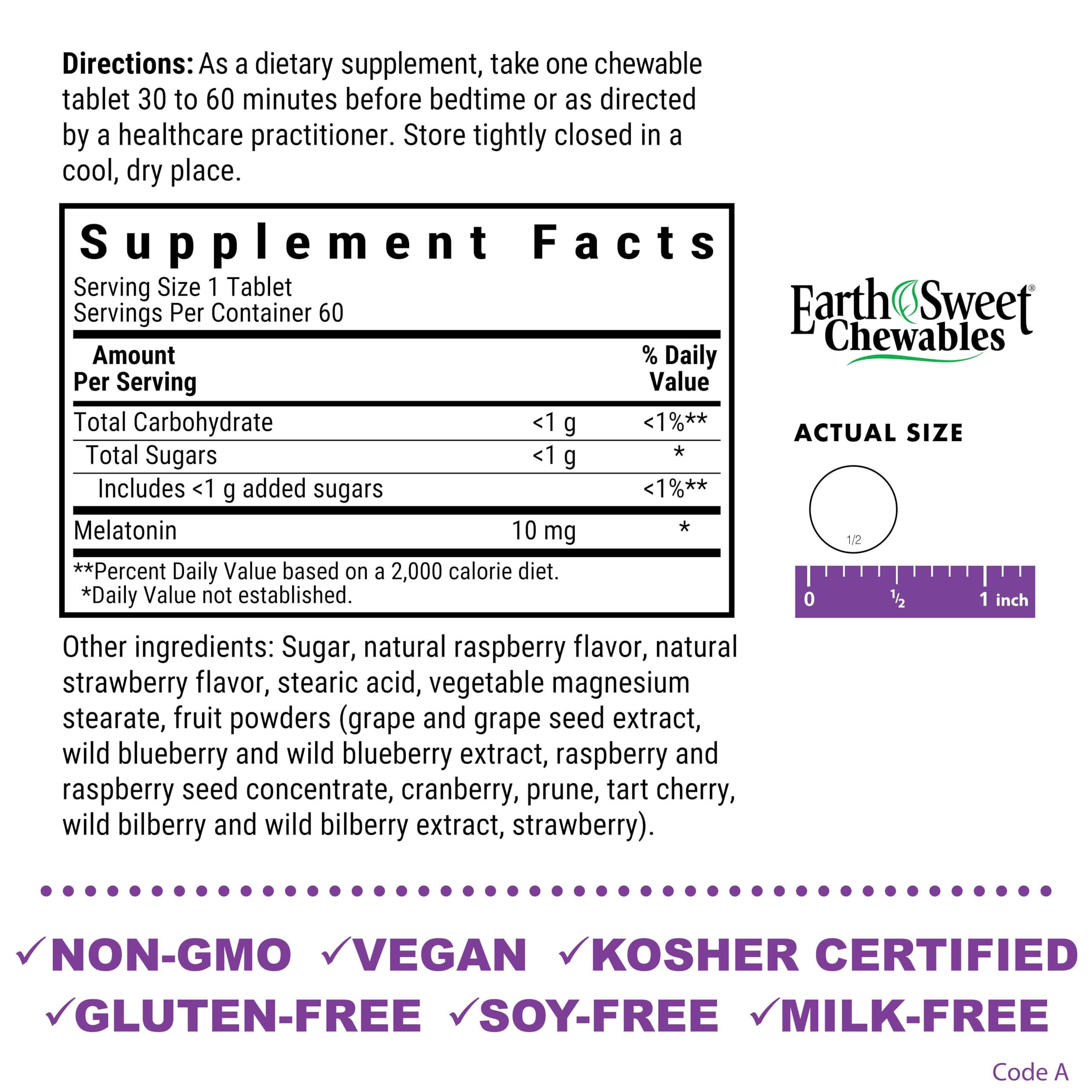 Foto 3 pulgar | Suplemento Bluebonnet Nutrition Earthsweet Melatonina 10 Mg - Venta Internacional.