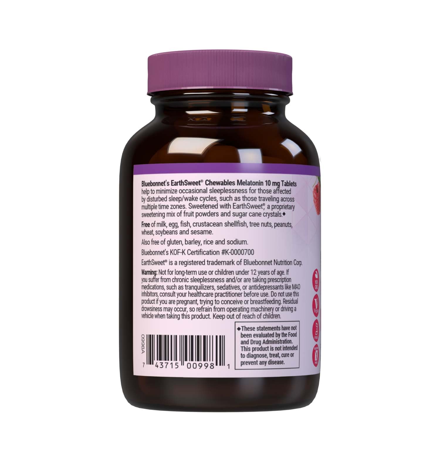 Foto 7 pulgar | Suplemento Bluebonnet Nutrition Earthsweet Melatonina 10 Mg - Venta Internacional.