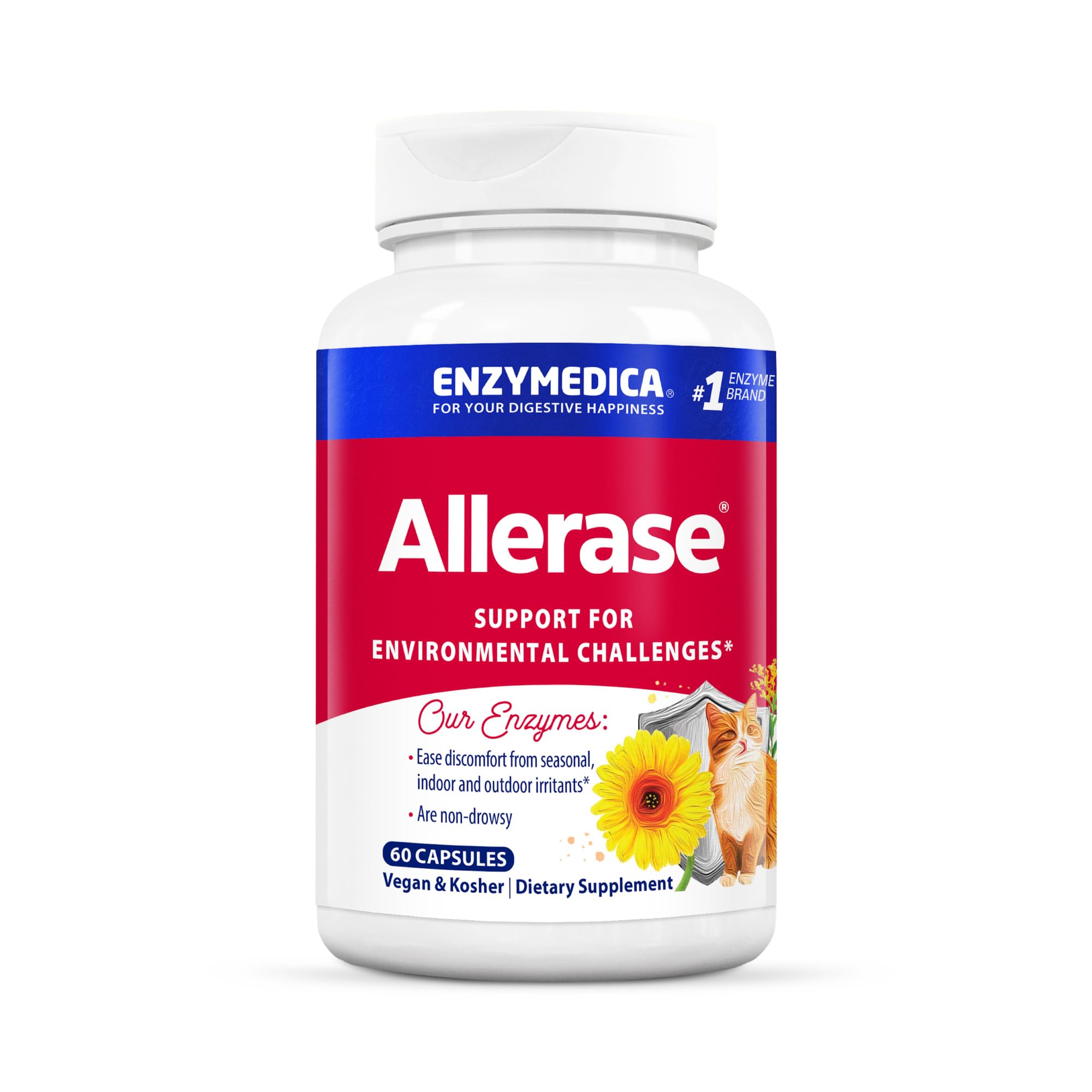Foto 1 | Suplemento Enzymedica Allerase Non-drowsy 60 Cápsulas - Venta Internacional.