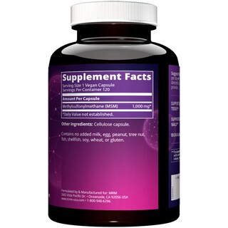 Foto 2 | Suplemento Mrm Nutrition Msm En Cápsulas De 1000 Mg Para La Salud De Las Articulaciones - Venta Internacional.