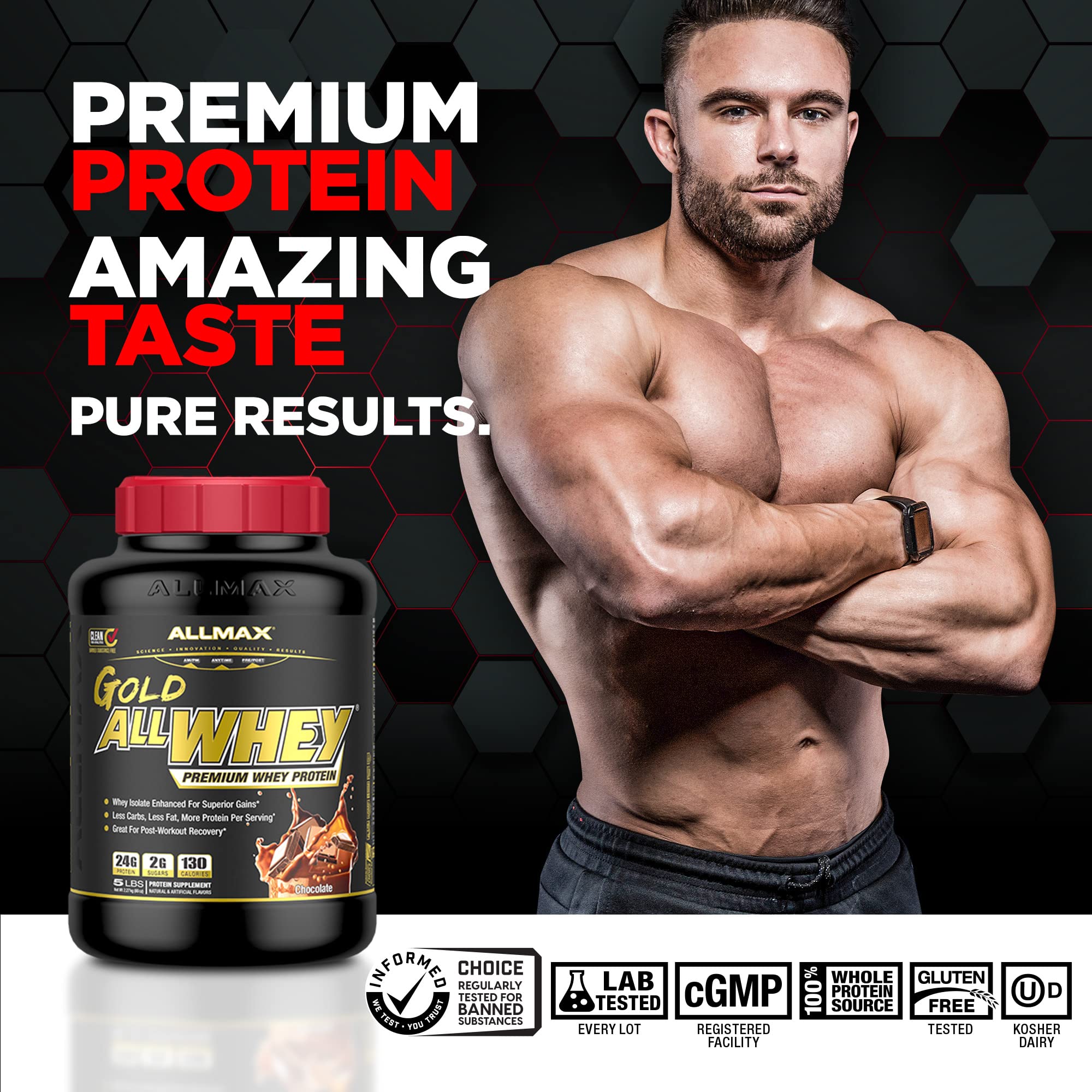 Foto 3 pulgar | Proteína En Polvo Allmax Gold Allwhey Chocolate 907 G - Venta Internacional.