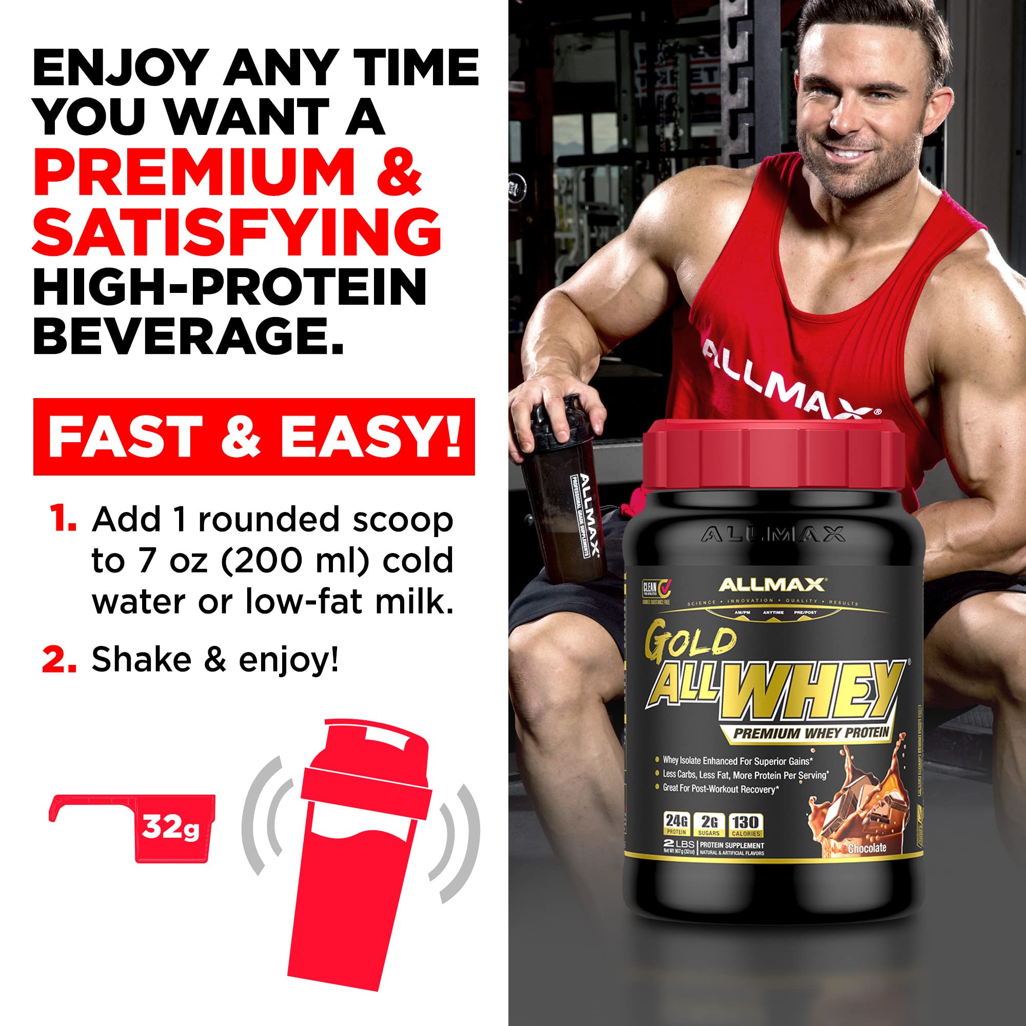 Foto 6 pulgar | Proteína En Polvo Allmax Gold Allwhey Chocolate 907 G - Venta Internacional.