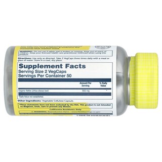Foto 2 | Suplemento Solaray Nettle 900 Mg 100 Cápsulas Vegetarianas - Venta Internacional.