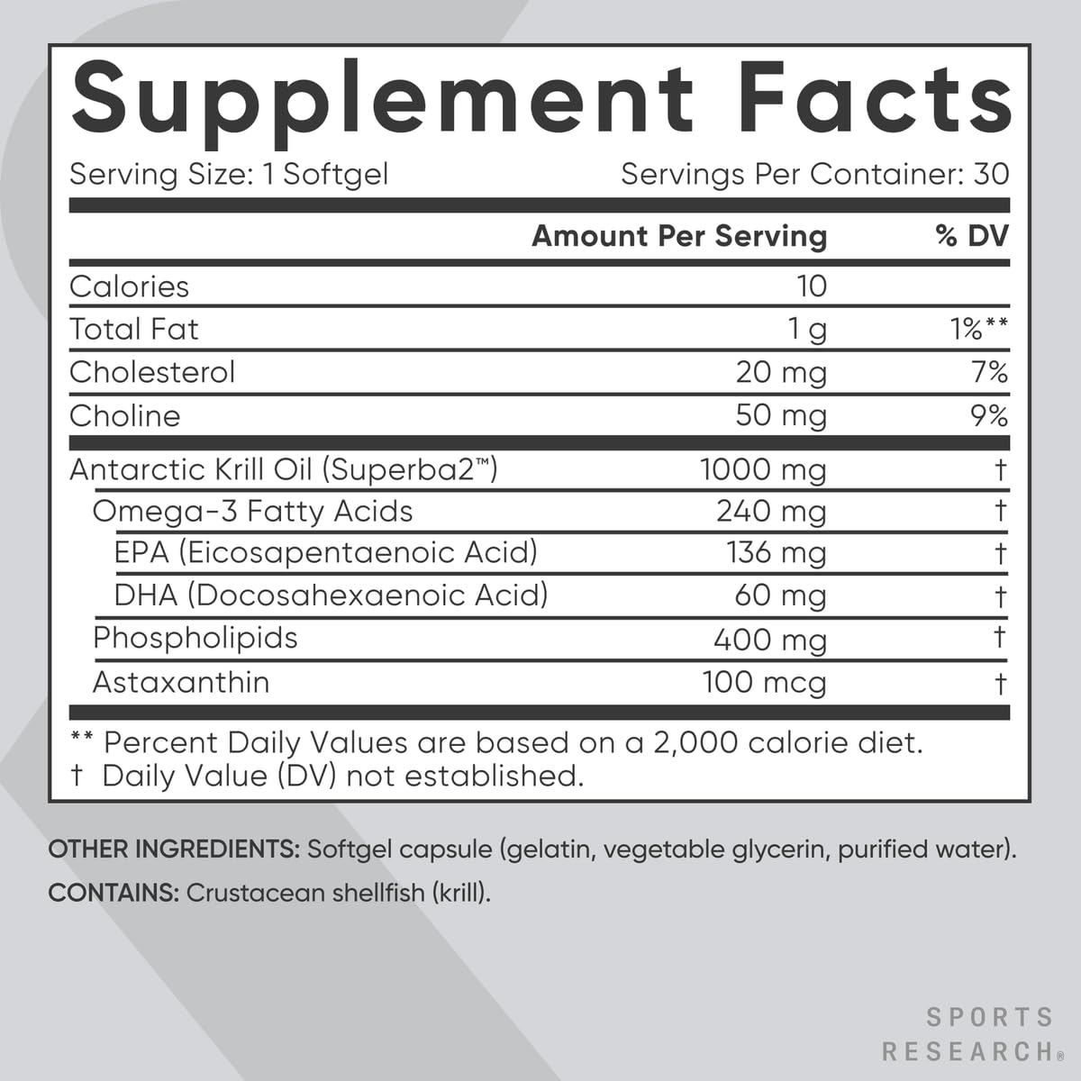 Foto 7 pulgar | Suplemento De Aceite De Krill Sports Research, 1000 Mg, 30 Cápsulas De Gelatina Blanda - Venta Internacional.