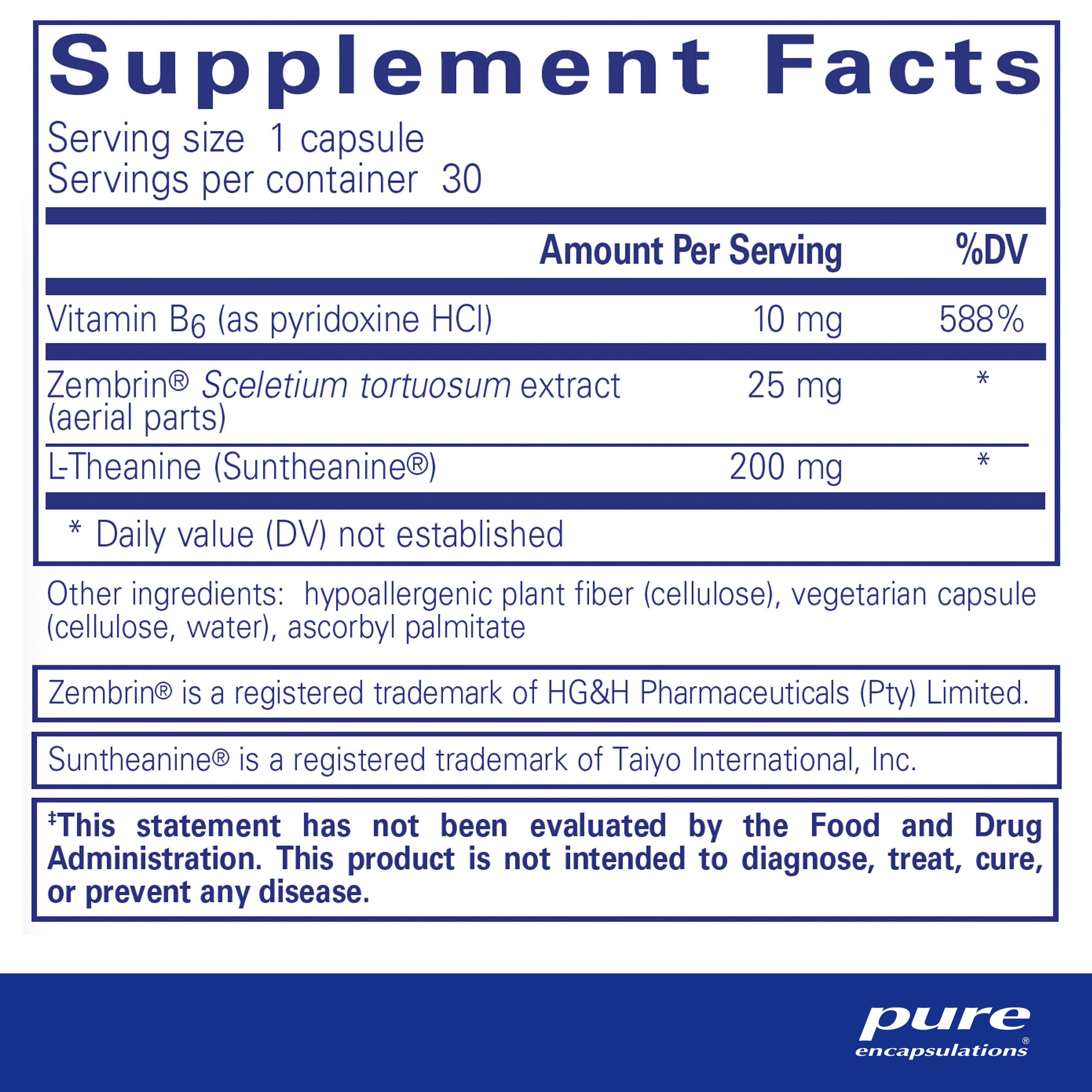 Foto 3 pulgar | Supplement Pure Encapsulations Rapid Calm Stress Support 30 Cápsulas - Venta Internacional.