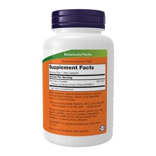 Foto 2 | Suplemento Now Foods Tart Cherry 500 Mg 90 Cápsulas Vegetarianas - Venta Internacional.