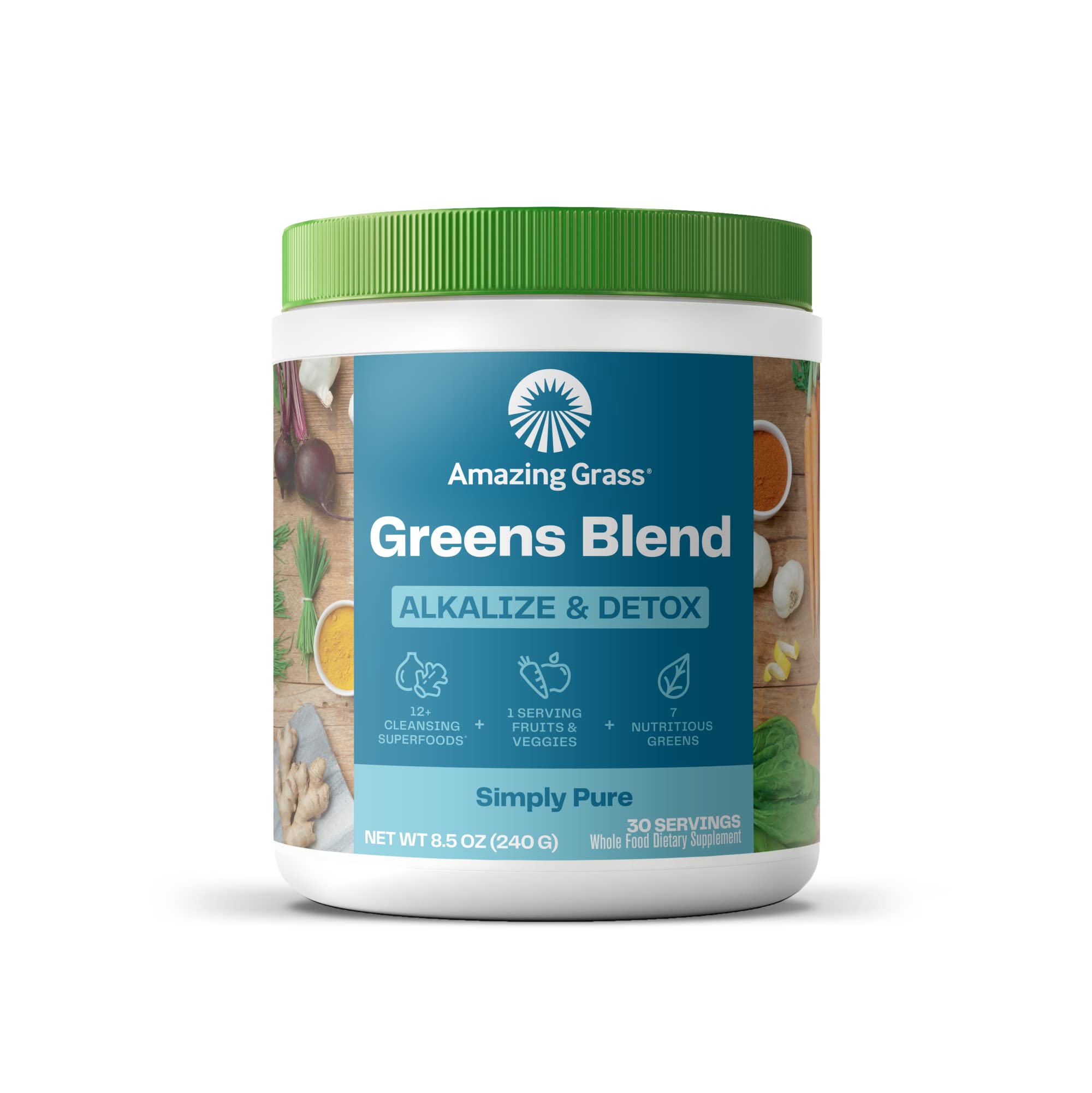 Suplemento De Amazing Grass Greens, Superalimento Alcalinizante Y Desintoxicante - Venta Internacional.