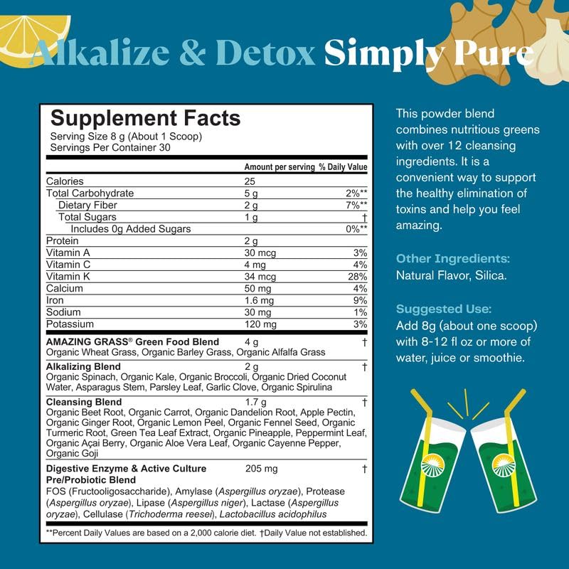 Foto 3 | Suplemento De Amazing Grass Greens, Superalimento Alcalinizante Y Desintoxicante - Venta Internacional.