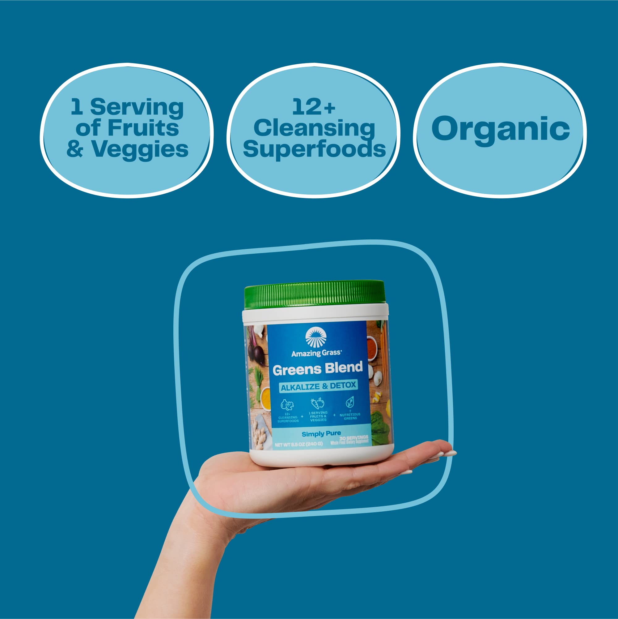 Foto 5 pulgar | Suplemento De Amazing Grass Greens, Superalimento Alcalinizante Y Desintoxicante - Venta Internacional.