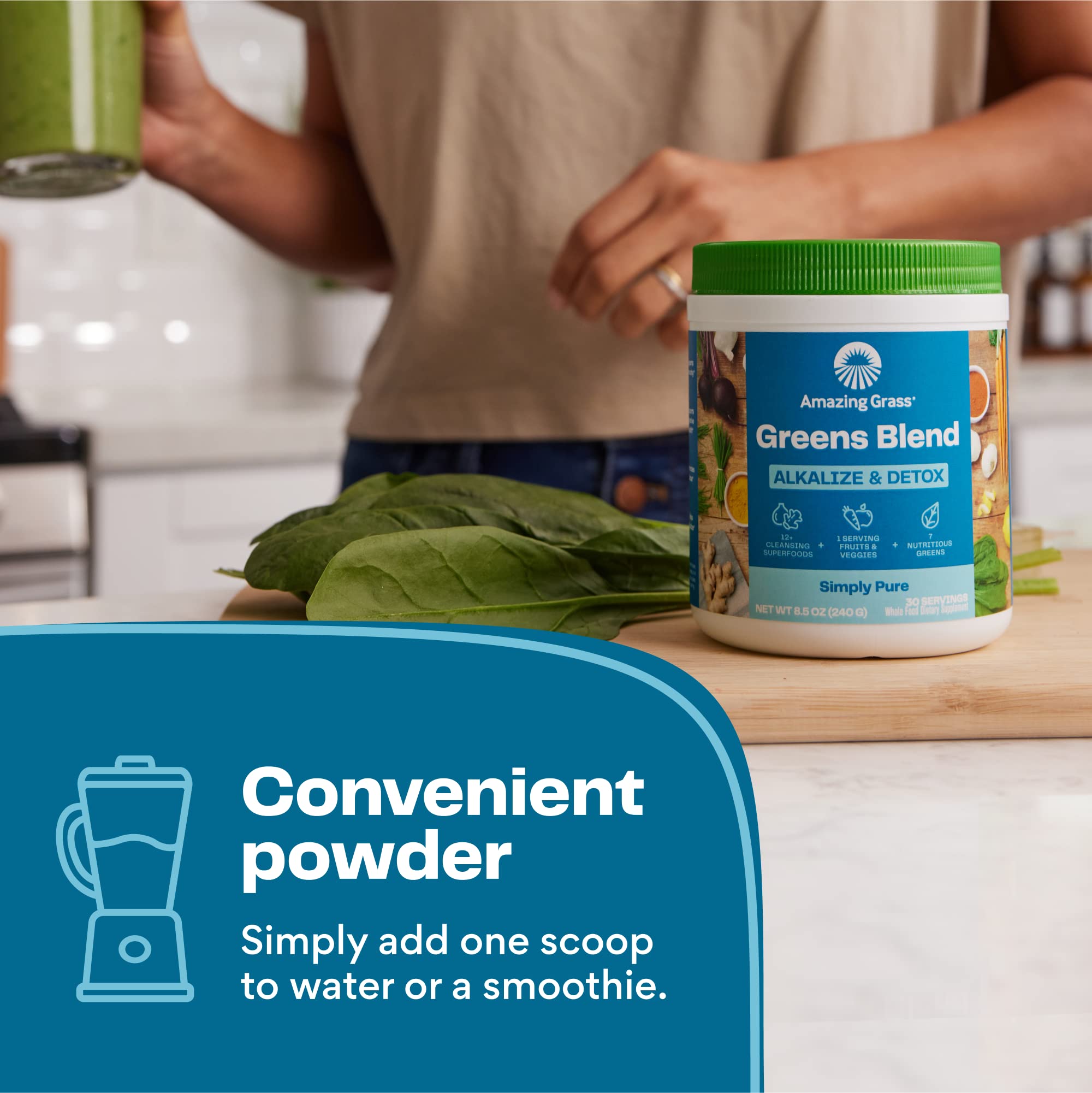 Foto 6 pulgar | Suplemento De Amazing Grass Greens, Superalimento Alcalinizante Y Desintoxicante - Venta Internacional.