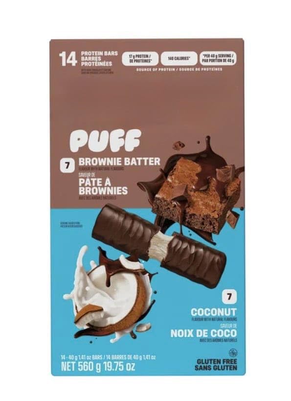 Foto 1 | Protein Bars Puff, Masa De Brownie Y Coco, 14 X 40 G, 476 G - Venta Internacional.
