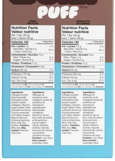 Foto 5 pulgar | Protein Bars Puff, Masa De Brownie Y Coco, 14 X 40 G, 476 G - Venta Internacional.