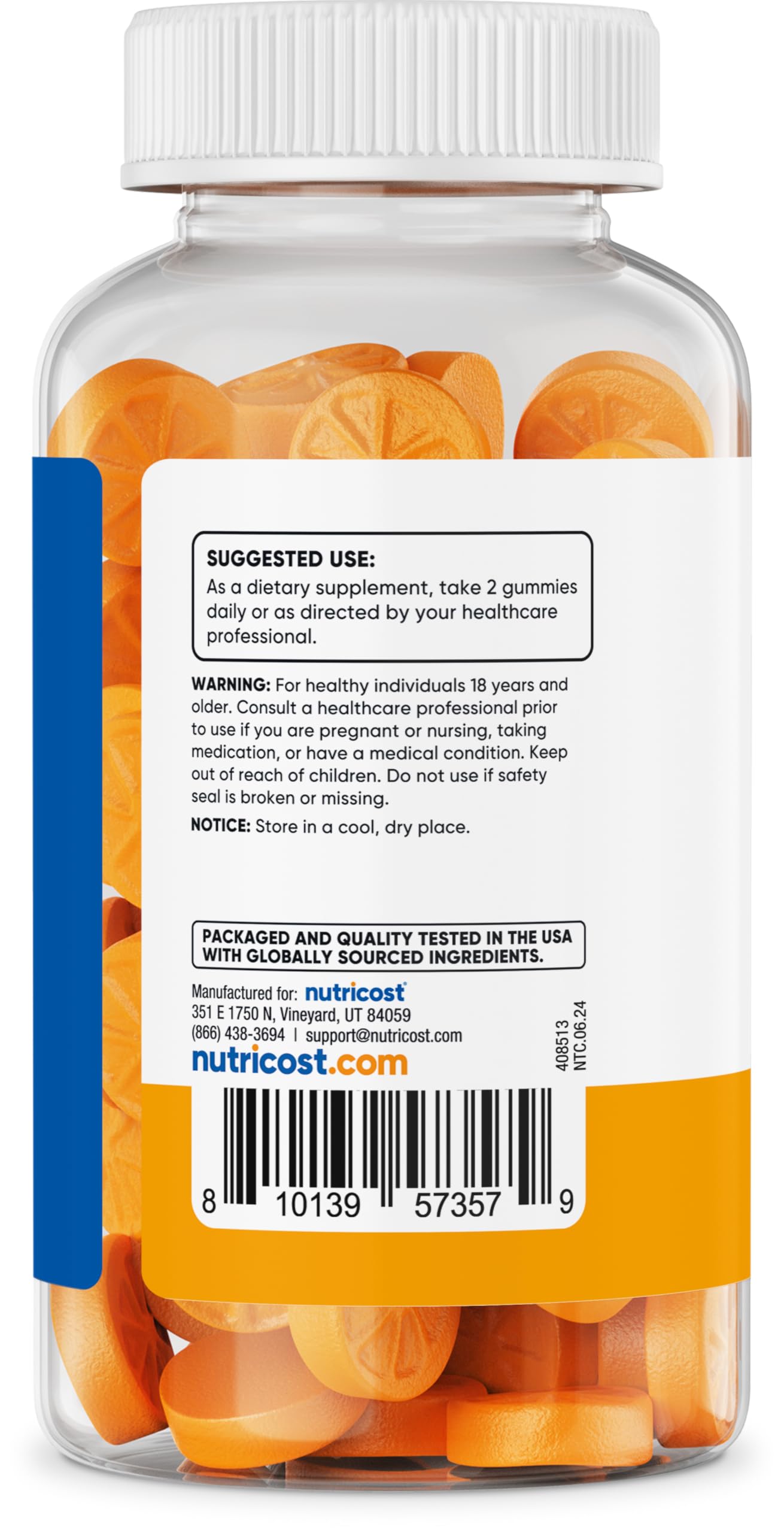Foto 5 pulgar | Suplemento De Gomitas De Cúrcuma Nutricost De 2000 Mg Con Jengibre De 120 Unidades - Venta Internacional.
