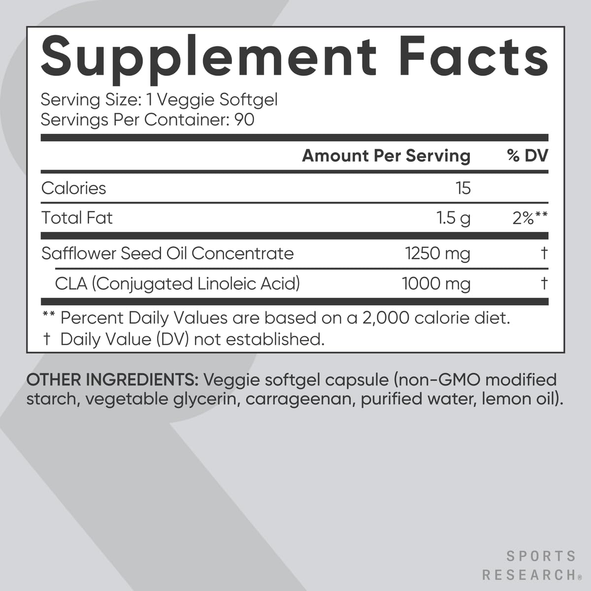 Foto 7 pulgar | Suplemento Sports Research Vegan Cla 1250 Mg 90 Cápsulas Blandas - Venta Internacional.