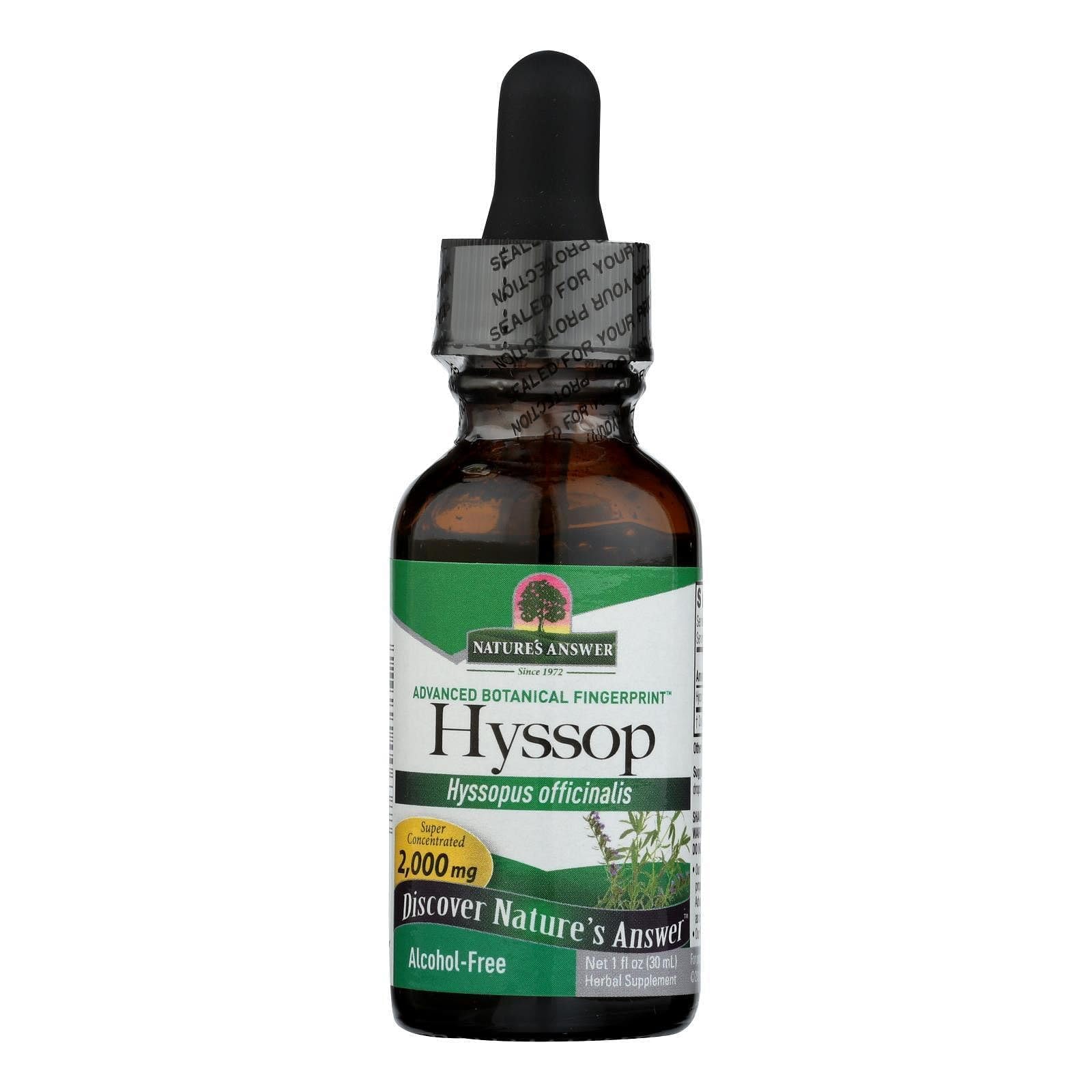 Suplemento De Extracto De Hisopo De Nature's Answer, 30 Ml, Sin Alcohol - Venta Internacional.