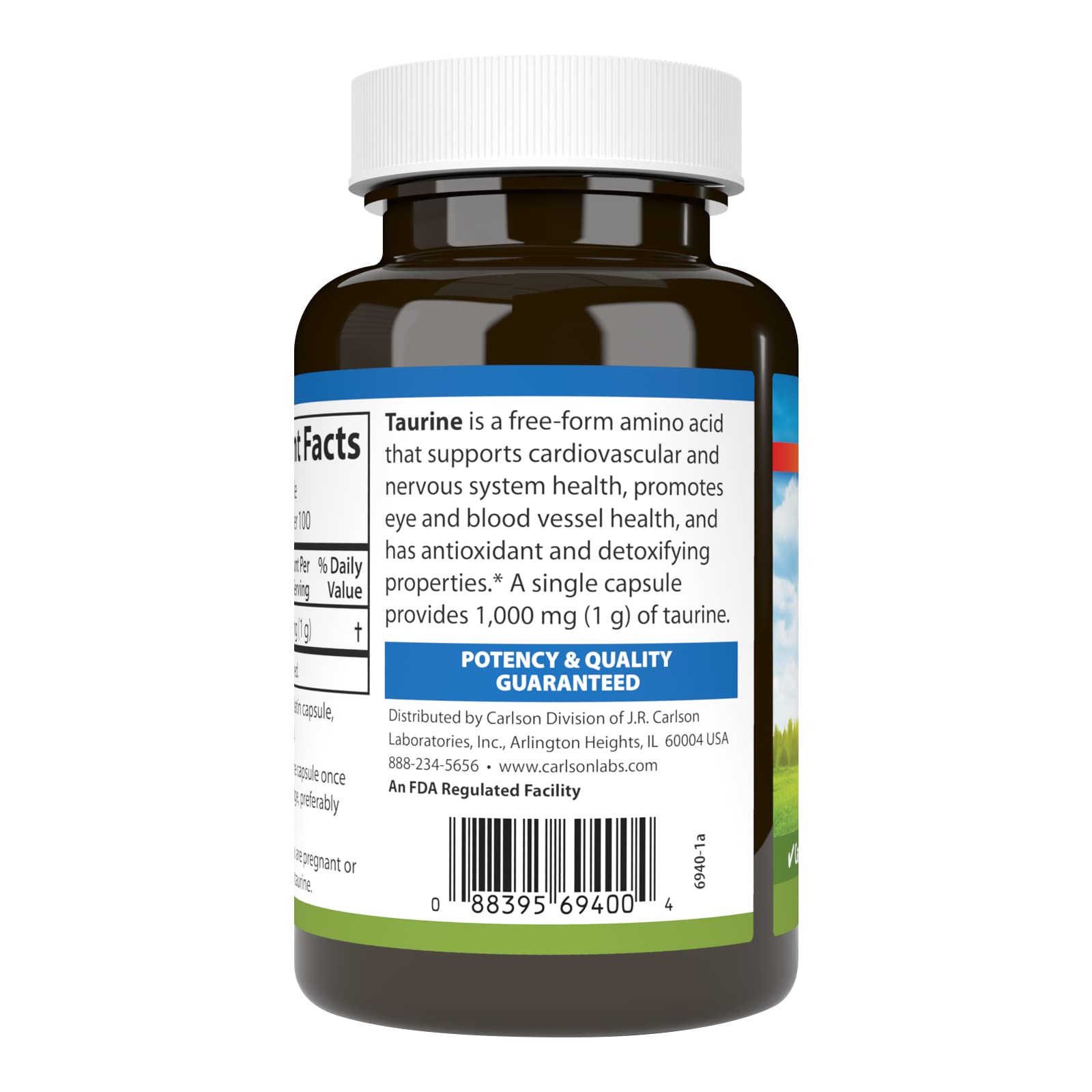 Foto 4 pulgar | Suplemento Carlson Taurine 1000 Mg, 100 Cápsulas - Venta Internacional.