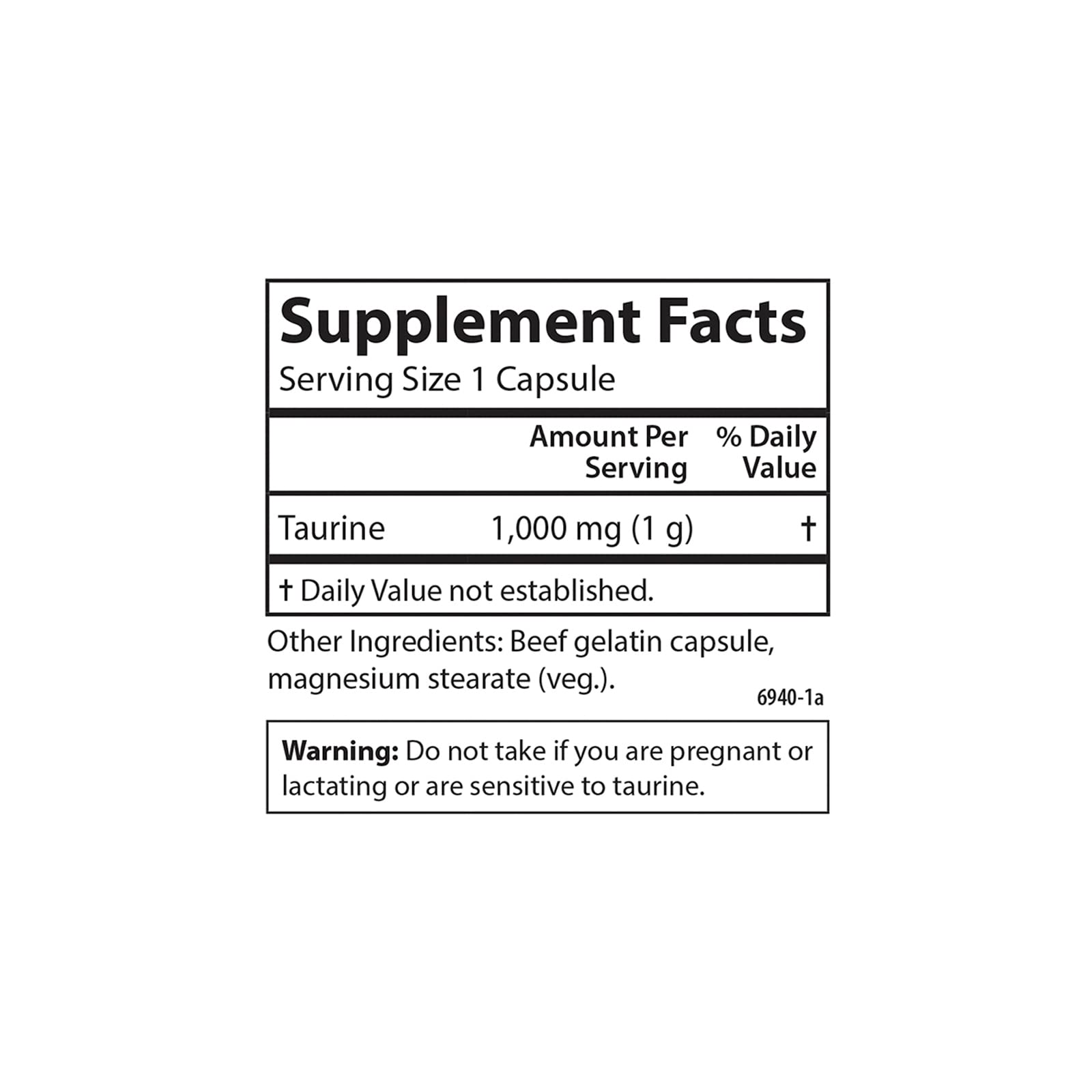 Foto 5 pulgar | Suplemento Carlson Taurine 1000 Mg, 100 Cápsulas - Venta Internacional.