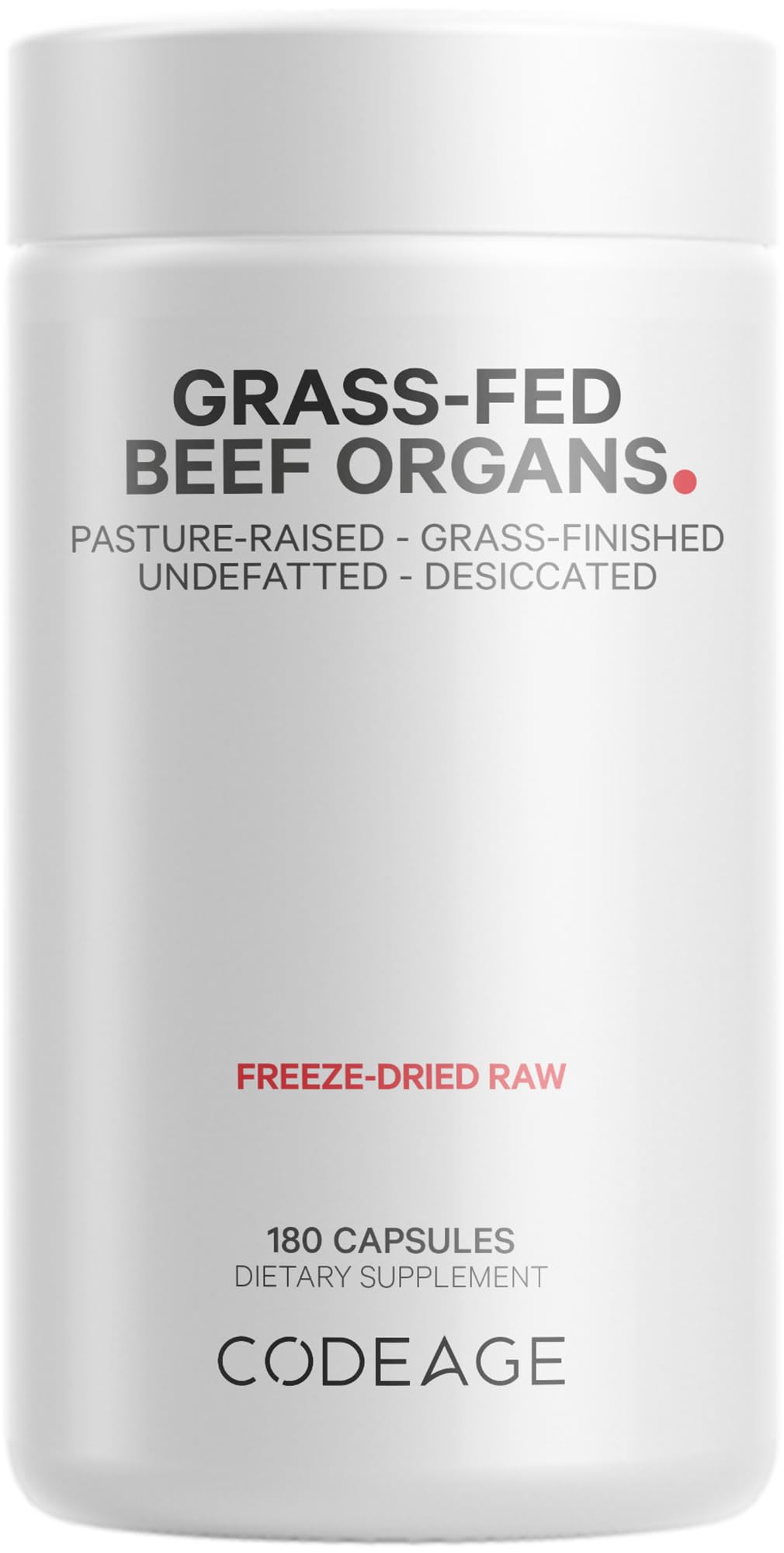 Foto 1 | Suplemento Codeage Grass Feed Beef Organs 180 Cápsulas - Venta Internacional.