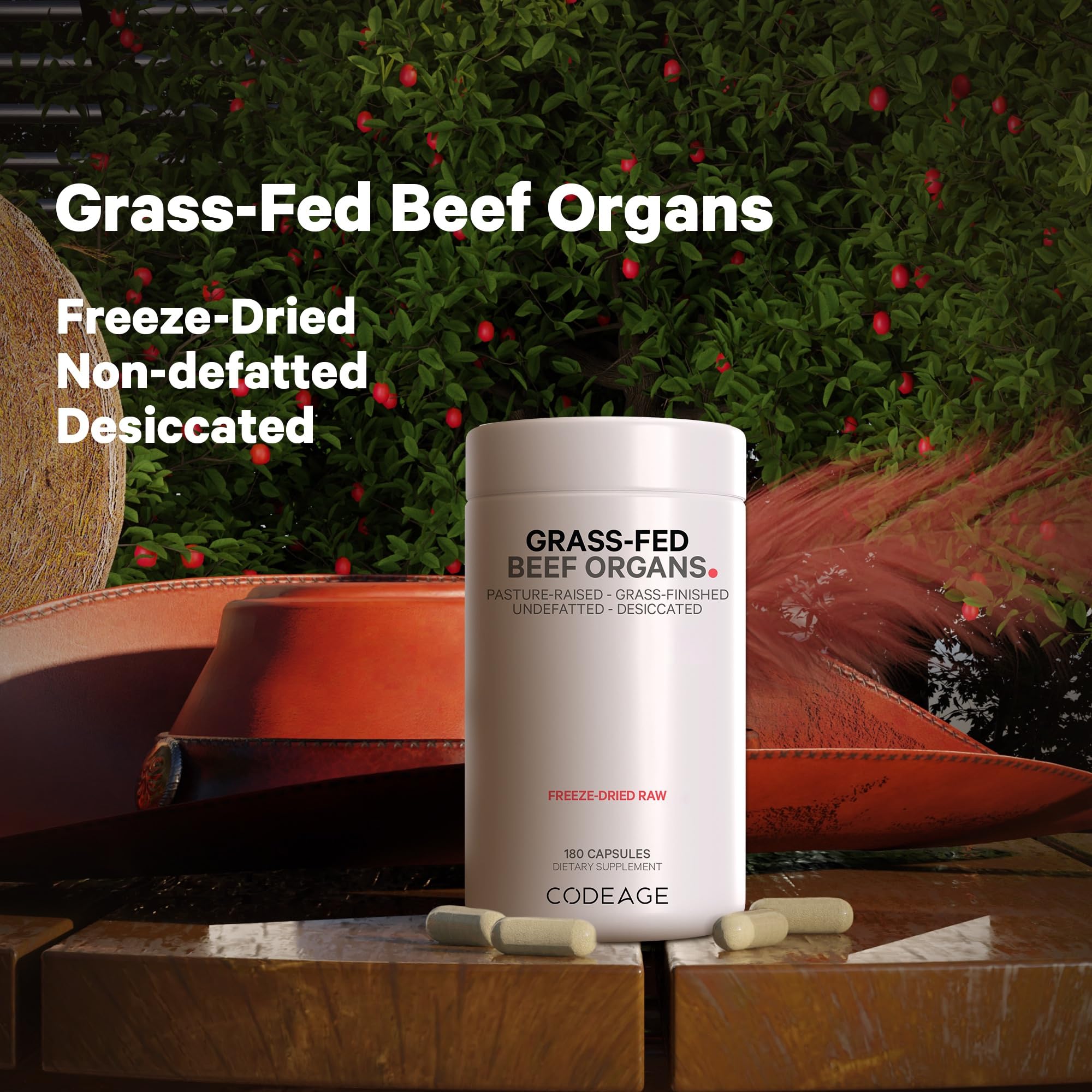 Foto 3 | Suplemento Codeage Grass Feed Beef Organs 180 Cápsulas - Venta Internacional.